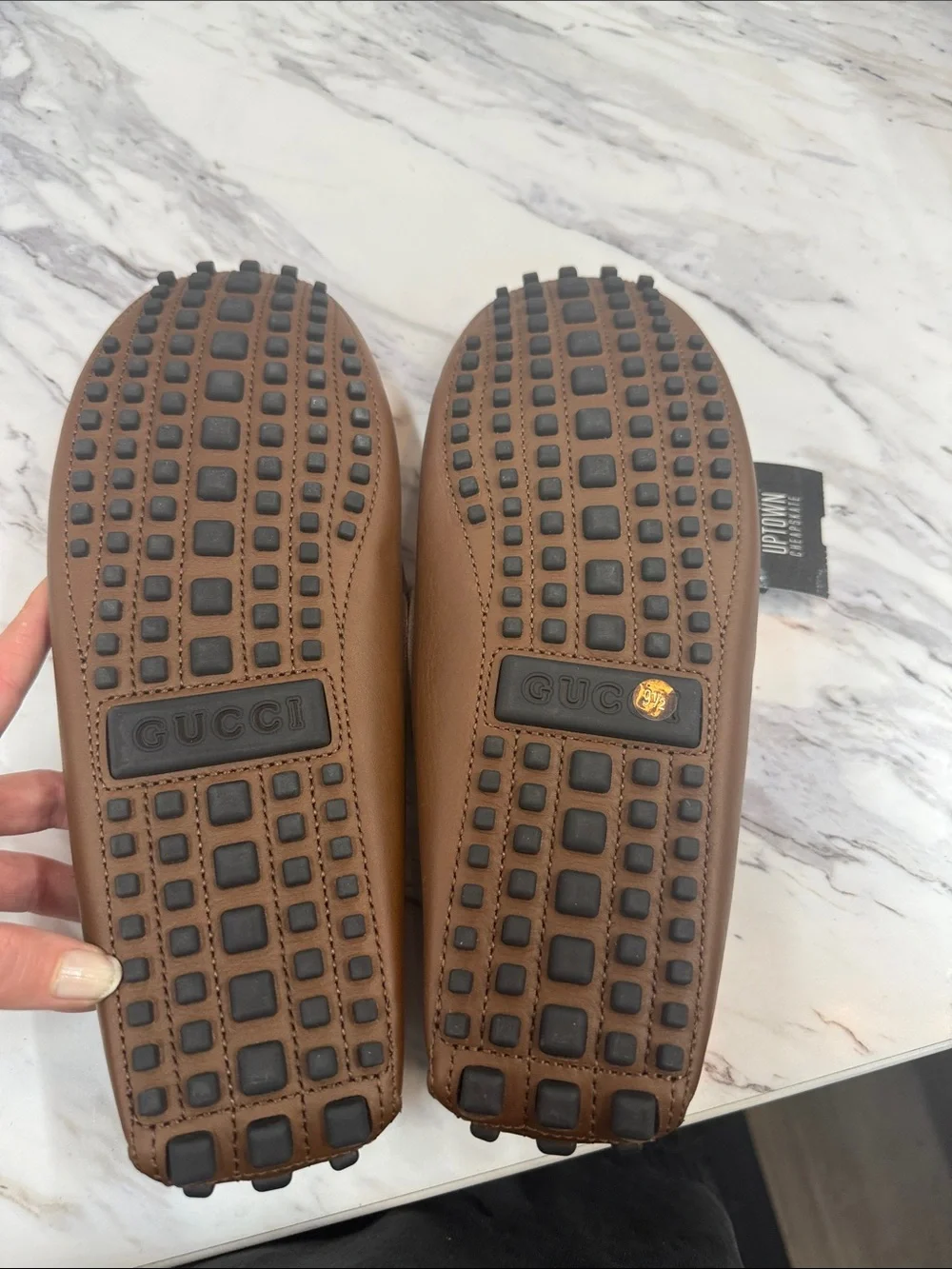 Gucci Brown GG Canvas & Leather Signature Loafers